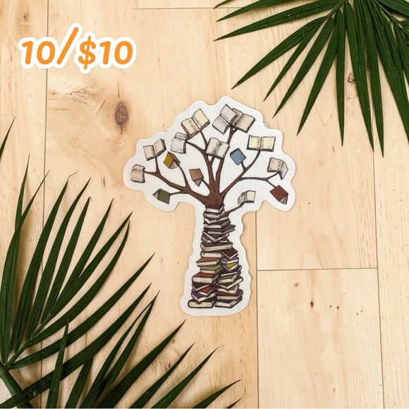 Other - Book Tree Sticker – Book Lover Vinyl Decal | Reading & Library Planner Sticker